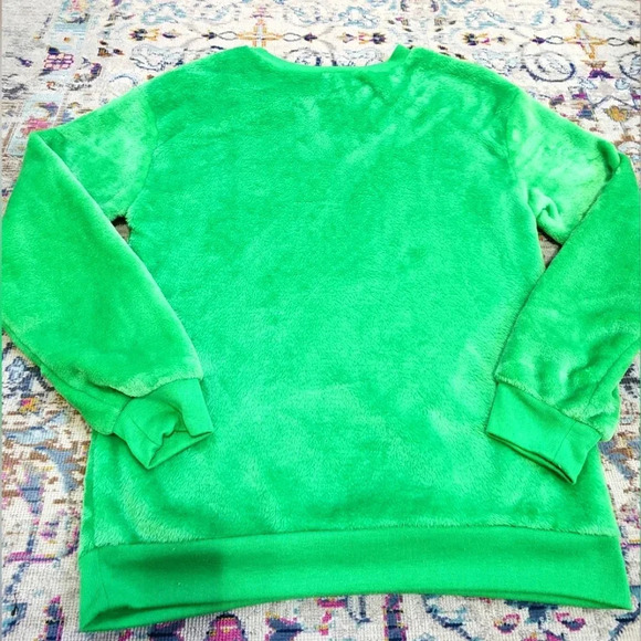 🎄The Grinch Sweater Kid's Green Graphic Unisex Pullover Fleece Top, sz M (7-9) - Picture 2 of 8